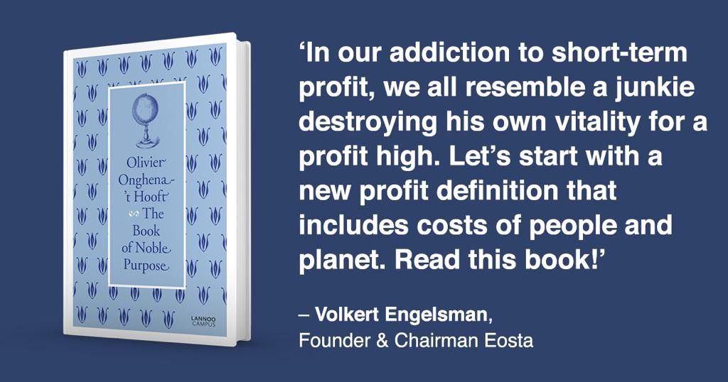 In our addiction to short-term profit, we all resemble a junkie destroying his own vitality for a profit high. Let's start with a new profit definition that includes costs of people and planet. Read this book! — Volker Engelsman, Founder & Chairman Eosta